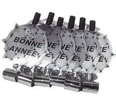 6er Pack Silber Blowouts 'Bonne Année' für Silvester