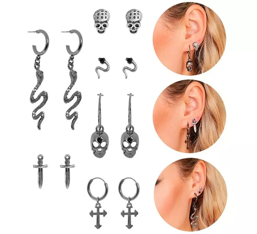 Translation missing: de.Pack de 6 Pendientes surtidos de Calaveras