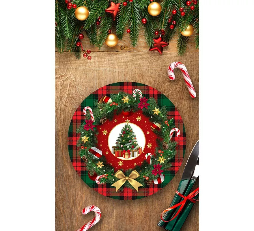 Pack de 6 Platos Árbol de Navidad de 23 cm