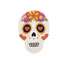 Packung mit 6 Totenkopf-Tellern aus Papier, 18 x 25 cm