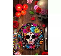 Packung mit 6 bunten 23 cm großen Catrina-Tellern