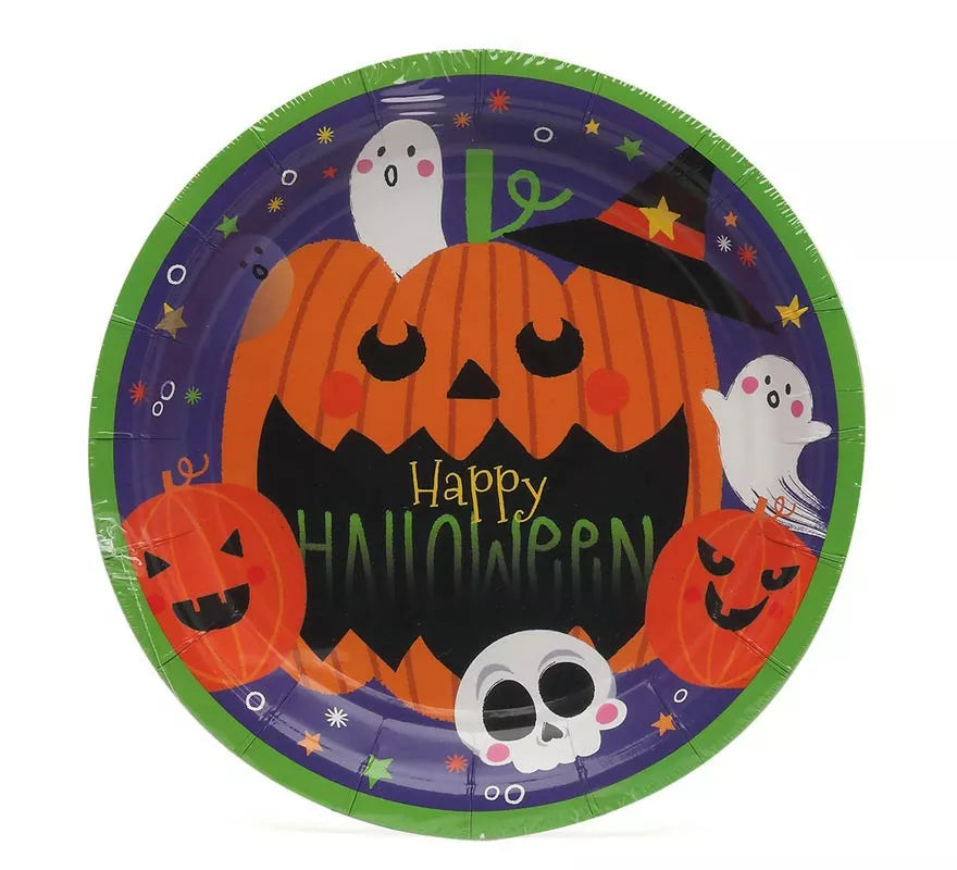 Translation missing: de.Pack de 6 Platos Happy Halloween de papel de 18 cm
