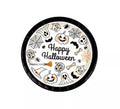 Pack de 6 Platos Happy Halloween Print blanco y negro de 23 cm