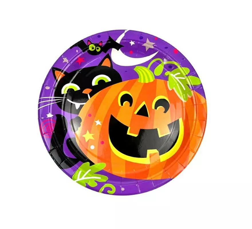 Translation missing: de.Pack de 6 Platos Noche de Halloween Print de 23 cm