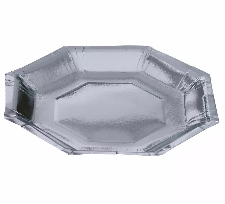 Translation missing: de.Pack de 6 Platos Plata Octogonal de 23 cm