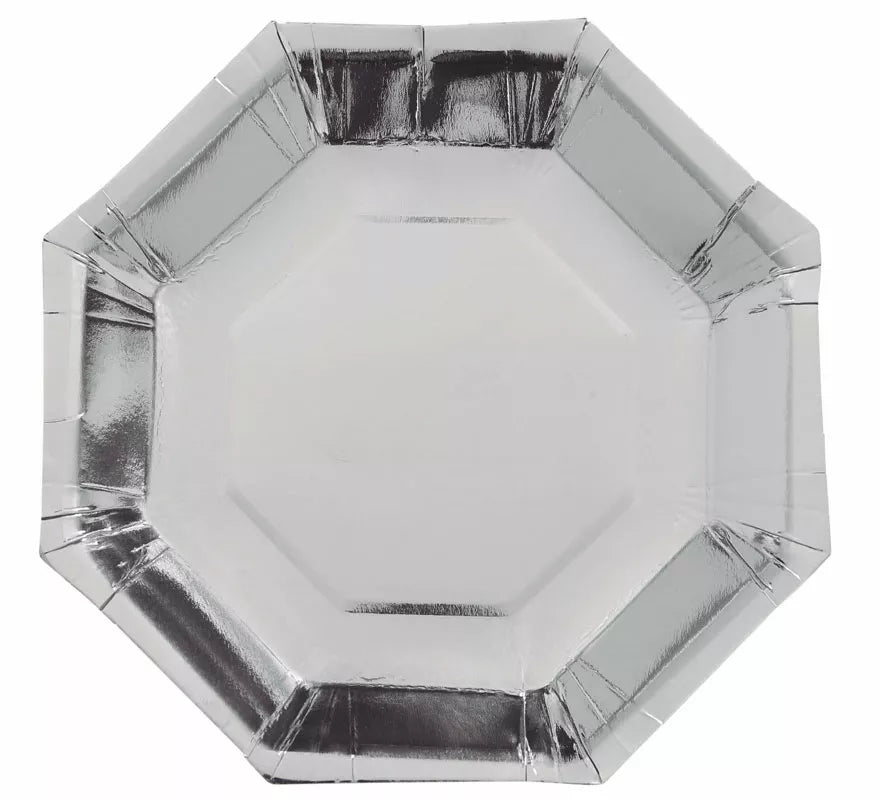 Translation missing: de.Pack de 6 Platos Plata Octogonal de 23 cm