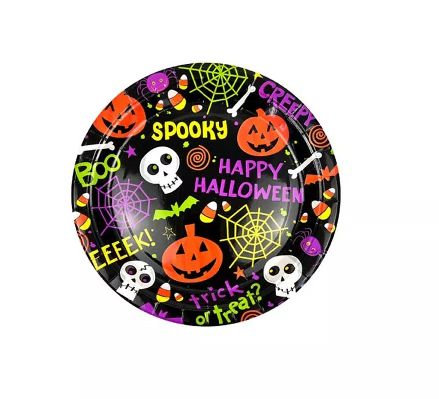 Translation missing: de.Pack de 6 Platos Spooky Halloween Print de 18 cm