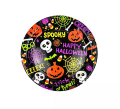 Packung mit 6 gruseligen Halloween-Drucktellern von 23 cm