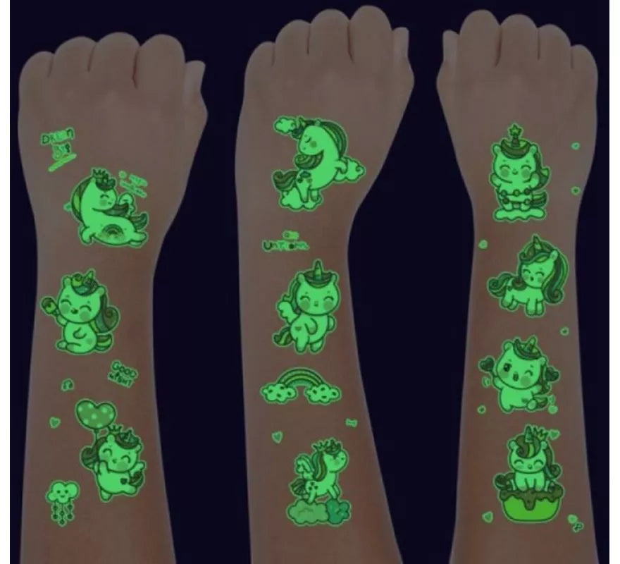 Translation missing: de.Pack de 6 Tatuajes Luminiscentes de Unicornios