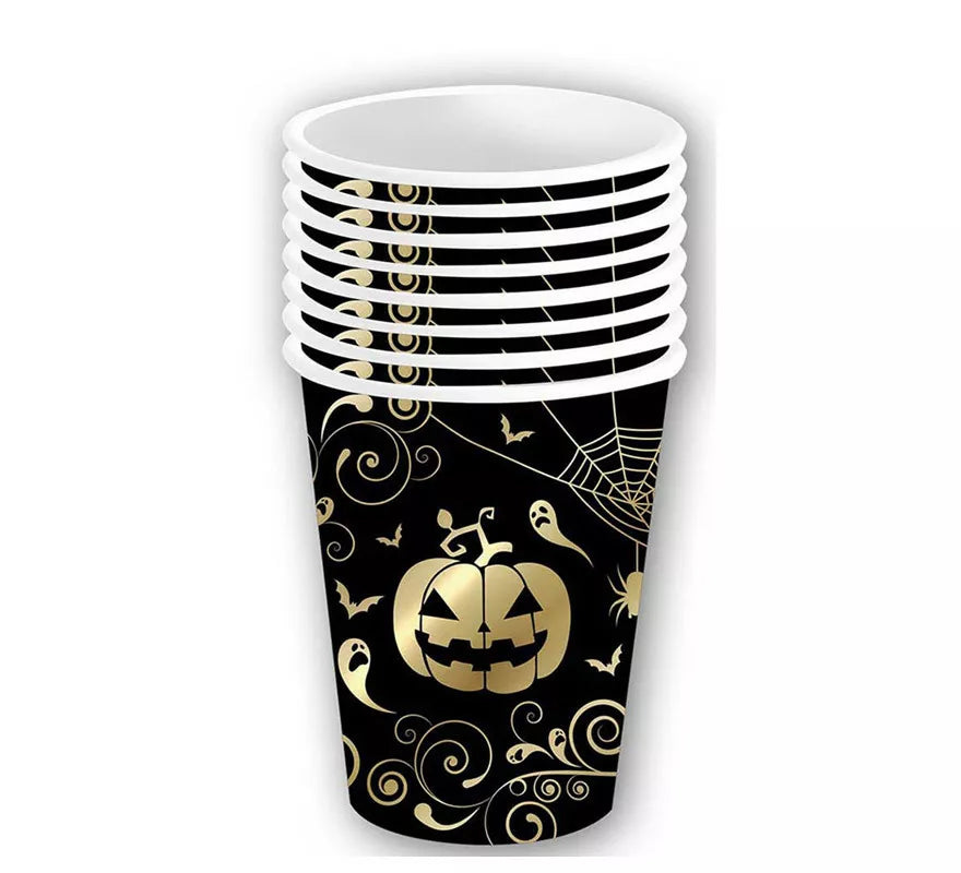 Pack de 6 Vasos Calabaza Oro de 240 ml (9 cm)