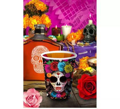 Pack de 6 Vasos Catrina Colorida de 240 ml