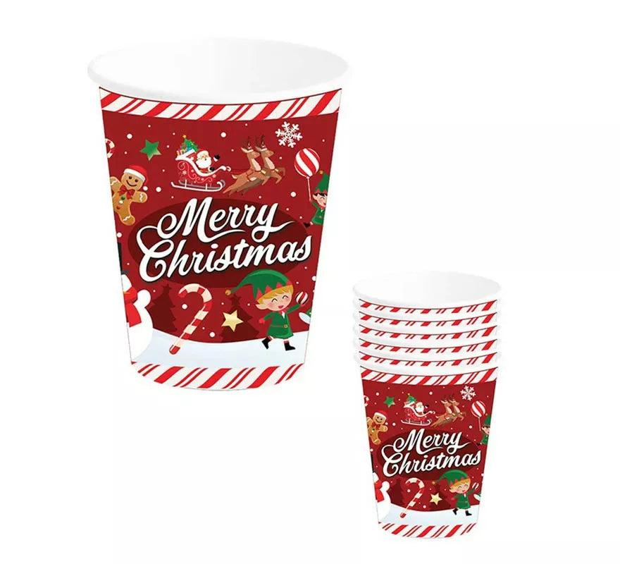 Translation missing: de.Pack de 6 Vasos de Merry Christmas de 240 ml