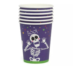 Packung mit 6 Skeleton Boo Pappbechern
