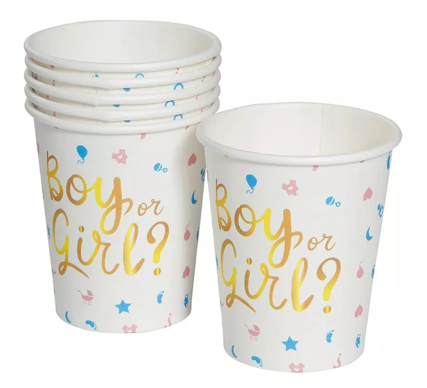 Translation missing: de.Pack de 6 Vasos It's a Boy or it's a Girl
