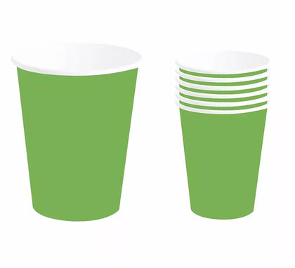 Pack de 6 Vasos Neón Verde de 240 ml (90 cm)