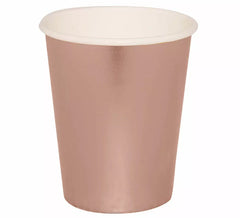 Packung mit 6 goldenen und rosafarbenen Gläsern mit 240 ml (9 cm)