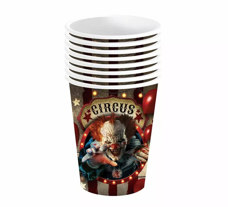 Pack de 6 Vasos Payaso de 240 ml (9 cm)