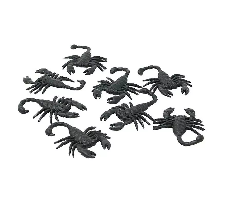 Translation missing: de.Pack de 8 Escorpiones negros de 6 cm
