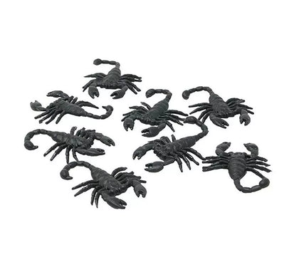 Pack de 8 Escorpiones negros de 6 cm