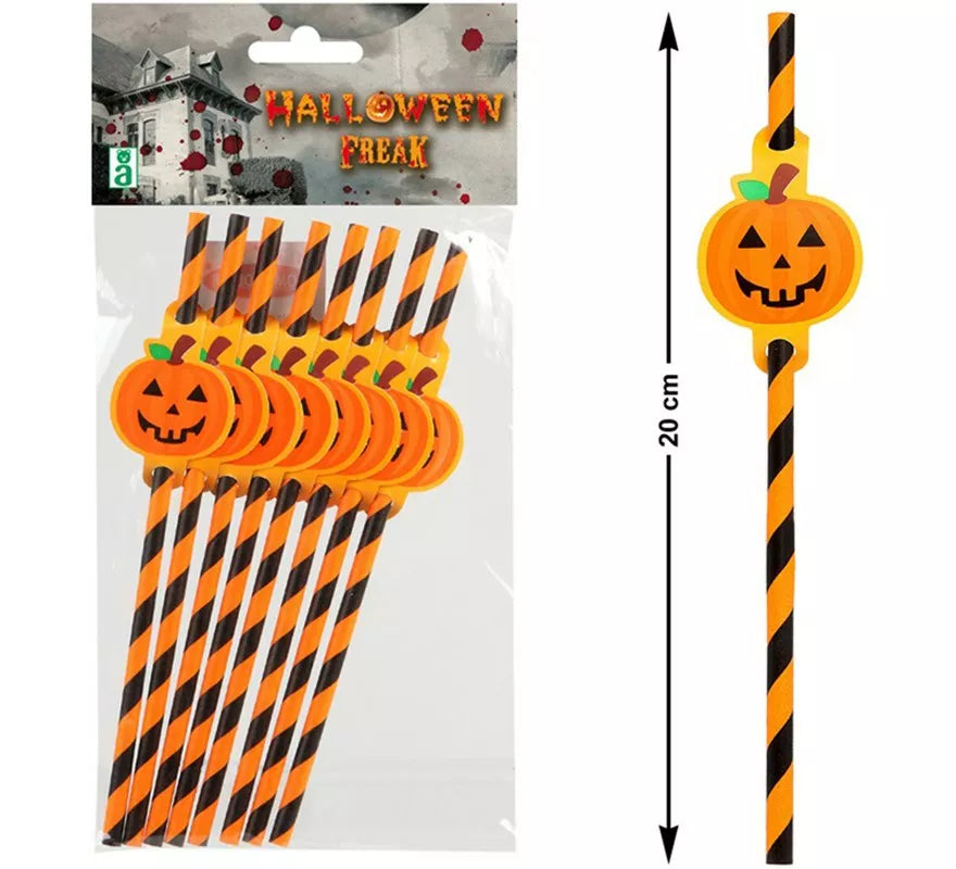 Translation missing: es.Pack de 8 Pajillas con Calabaza 25X13 cm