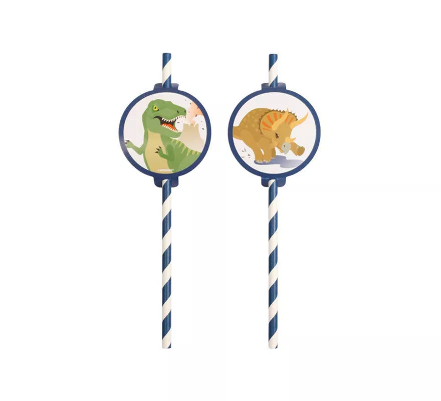 Translation missing: de.Pack de 8 Pajitas de Dinosaurios de Cartón de 19,7 cm