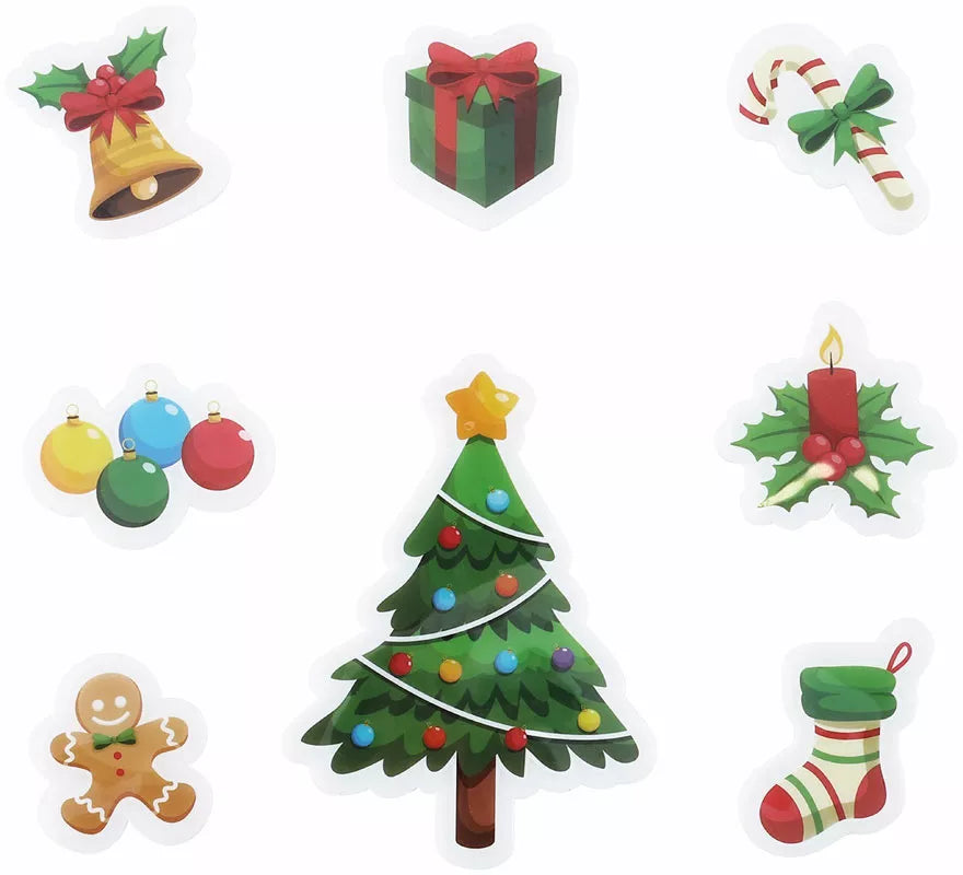 Translation missing: de.Pack de 8 Pegatinas Gel Figuritas Árbol de Navidad de 20x25 cm