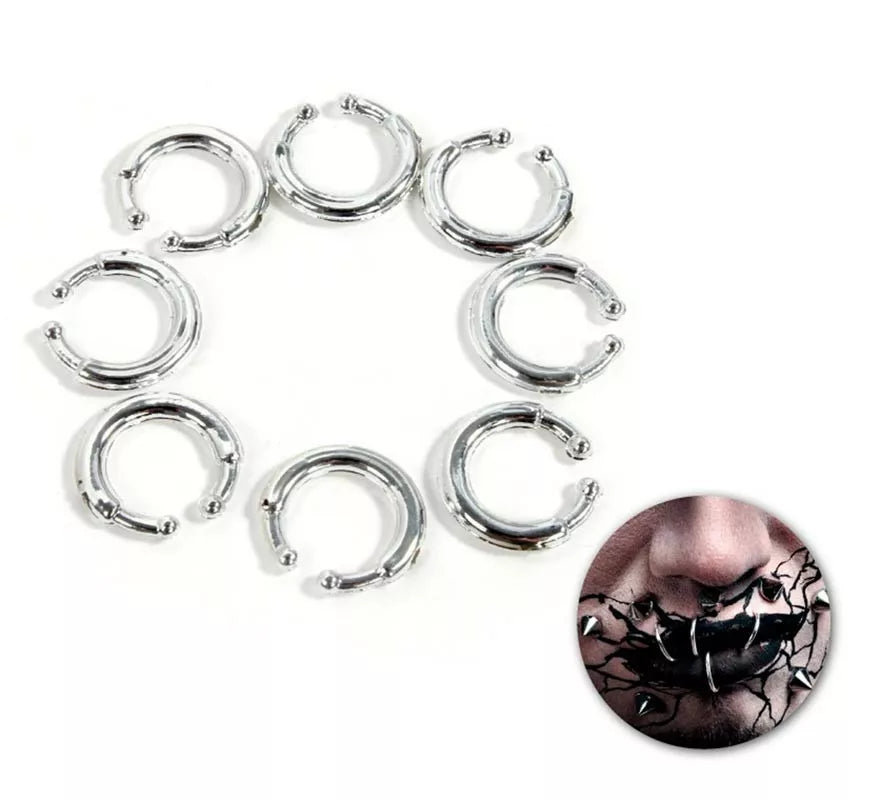 Translation missing: de.Pack de 8 Piercings Postizos plateados