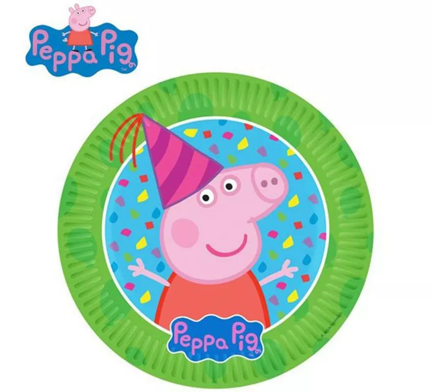 Translation missing: de.Pack de 8 Platos de papel de Peppa Pig de 18 cm