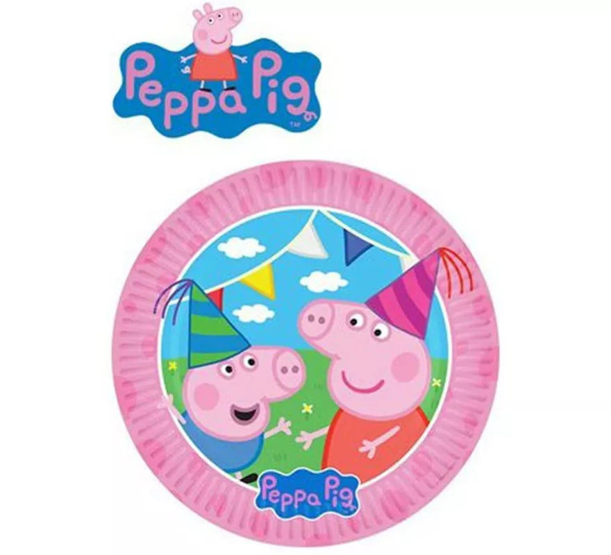 Translation missing: de.Pack de 8 Platos de papel de Peppa Pig de 23 cm