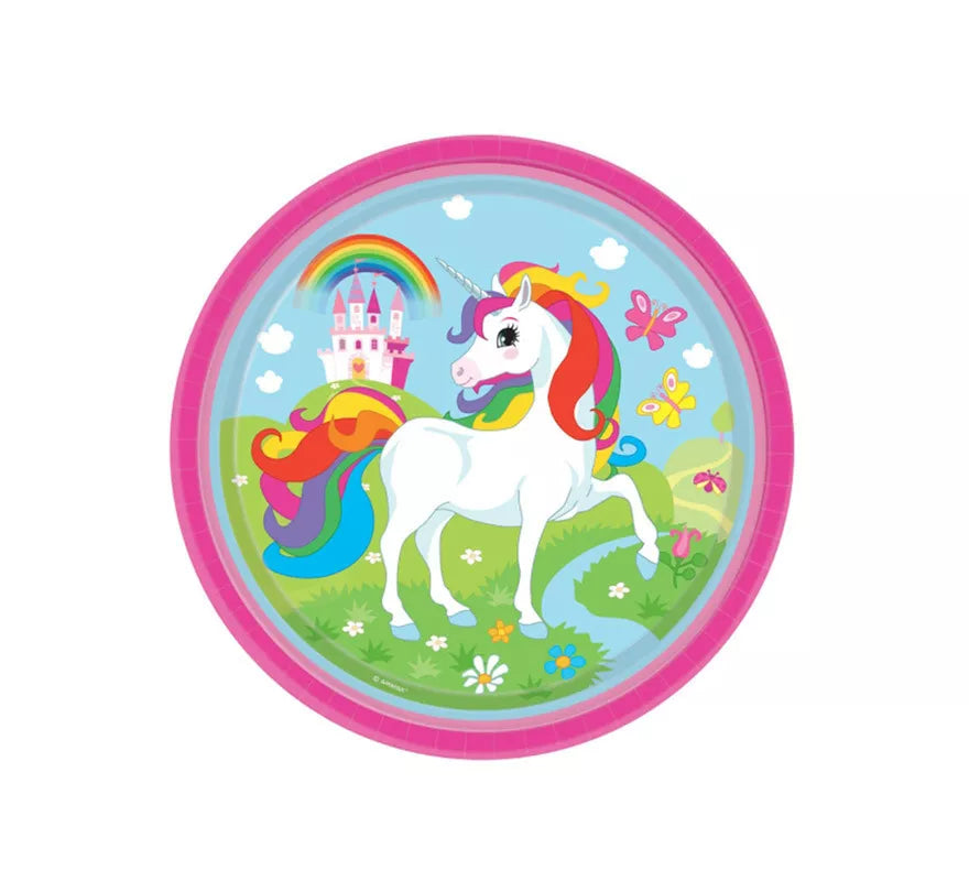 Translation missing: de.Pack de 8 Platos de Unicornio de Cartón de 23 cm