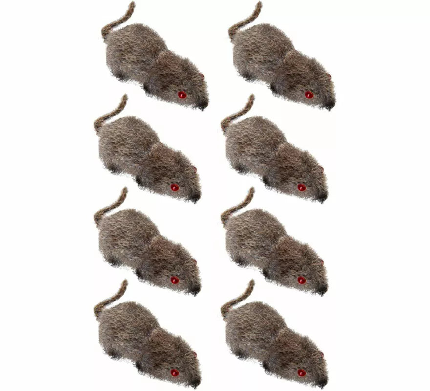 Translation missing: de.Pack de 8 Ratones grises de 5 cm