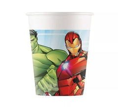 Packung mit 8 Pappbechern Avengers 200 ml