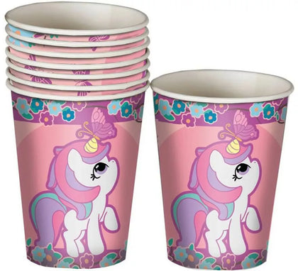 Pack de 8 Vasos Unicornio 10 cm