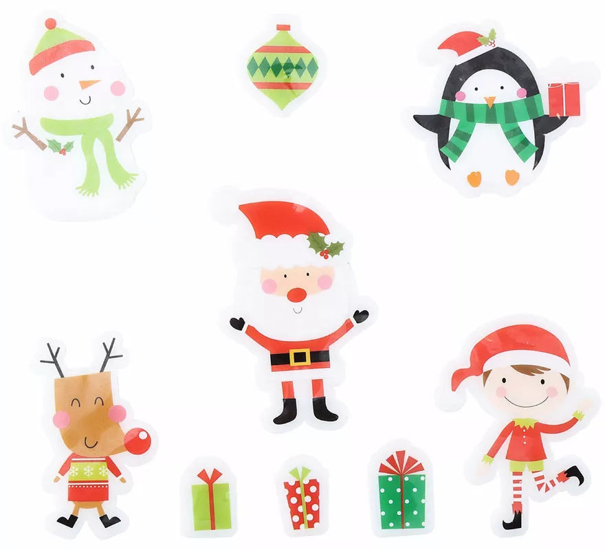 Translation missing: de.Pack de 9 Pegatinas Gel Figuritas Sonrientes Navidad de 20x25 cm