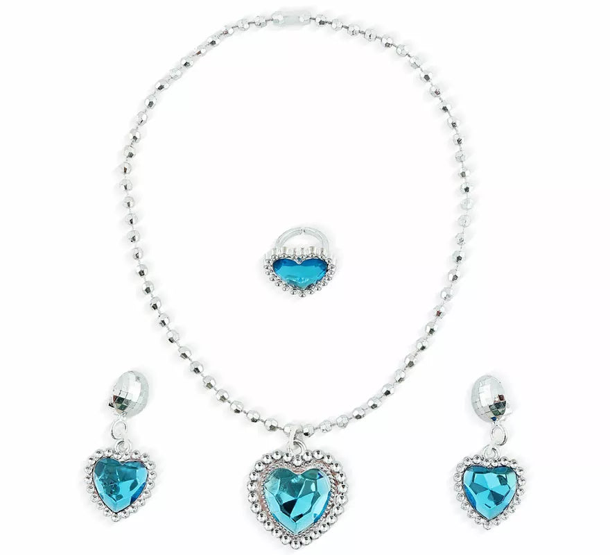Translation missing: de.Pack de Collar, Pendientes y Aniño azules de Princesa