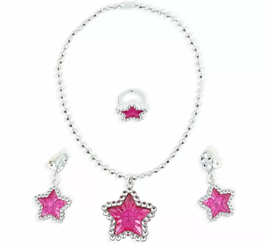 Translation missing: de.Pack de Collar, Pendientes y Aniño rosas de Princesa