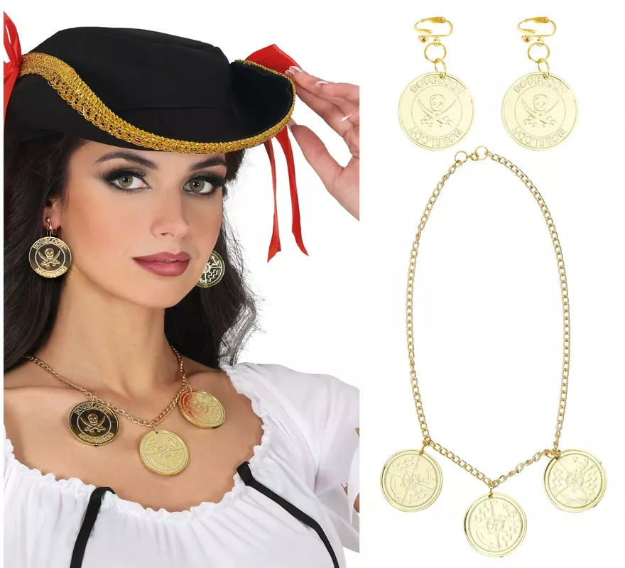 Translation missing: de.Pack de Collar y Pendientes de Monedas Pirata