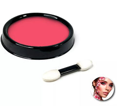 Fuchsiafarbenes Make-up-Set auf Wasserbasis mit Pinsel