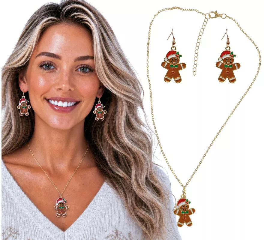 Translation missing: de.Pack de Pendientes y Collar de Muñeco de Jengibre