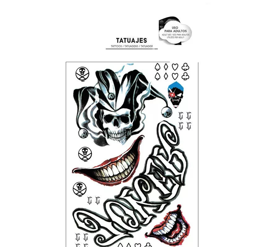 Translation missing: de.Pack de Tatuajes Payaso conflictivo de 20x32 cm
