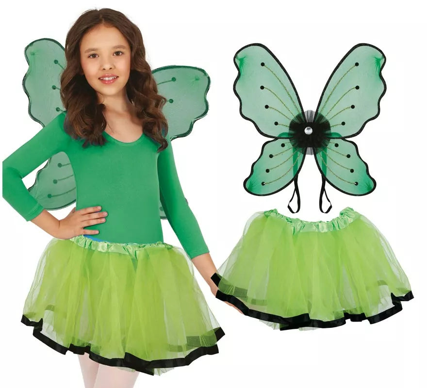 Translation missing: de.Pack Tutú y Alas Mariposa verde para niña