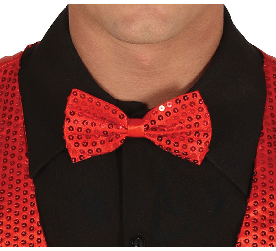 Pajarita de Lentejuelas Roja de 12 cm