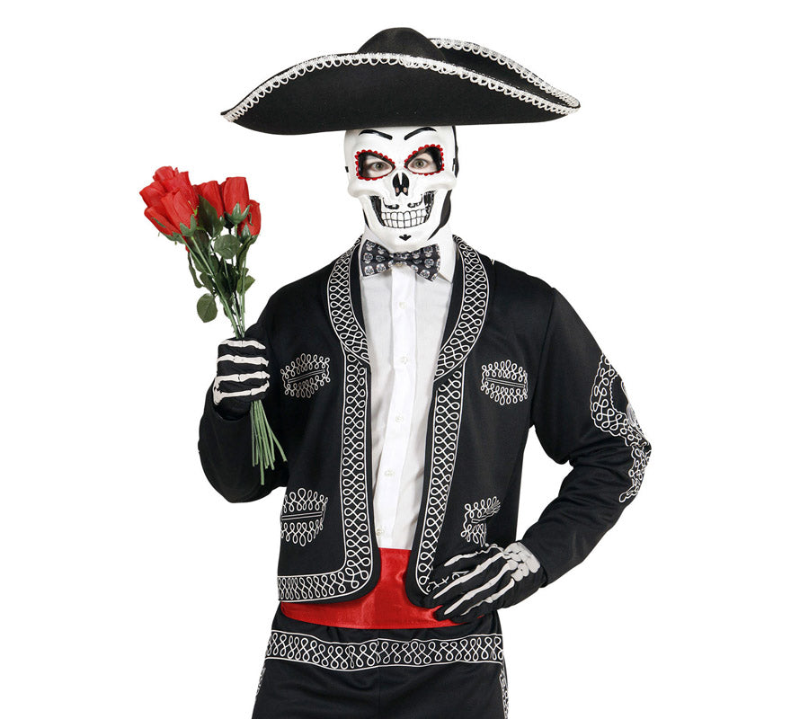 Pajarita Día de Los Muertos Catrina Regulable en Raso
