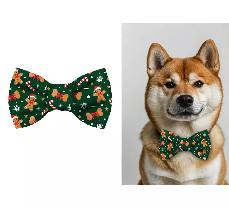 Translation missing: de.Pajarita Estampada de Muñeco de Jengibre para perro