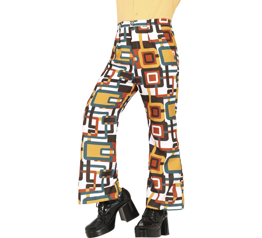 Translation missing: de.Pantalón Estampado cuadros de los años 70 adulto