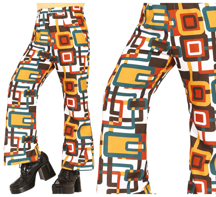 Translation missing: de.Pantalón Estampado cuadros de los años 70 adulto