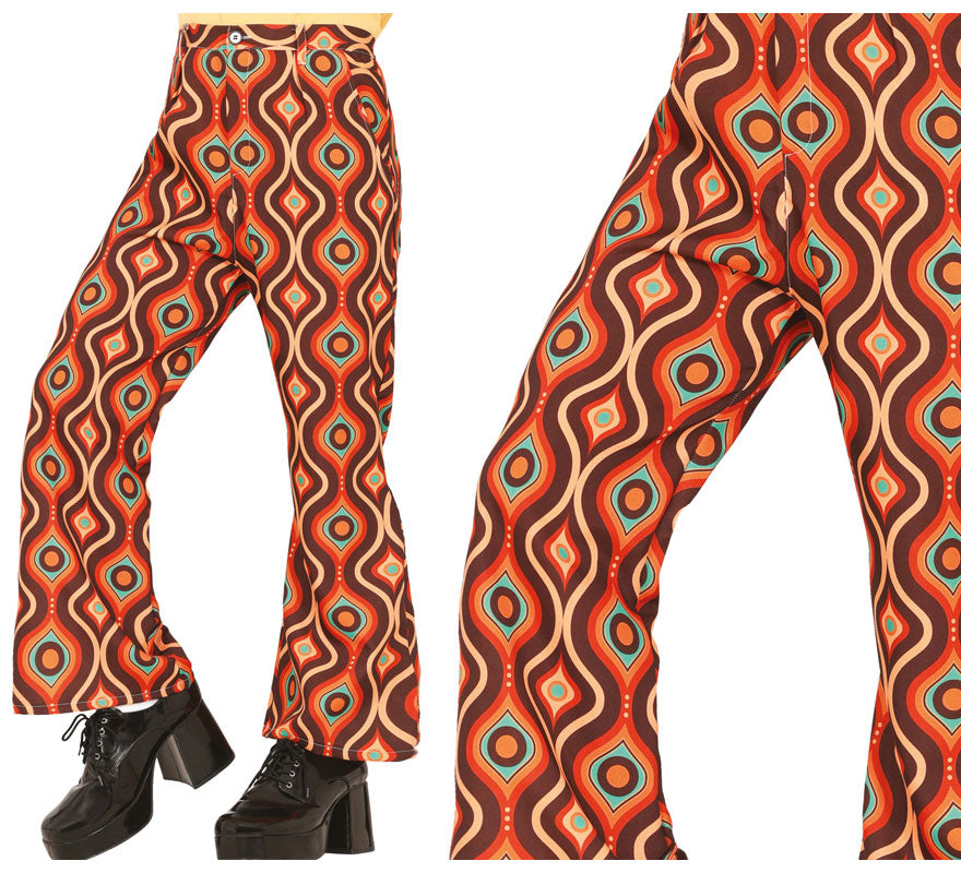 Translation missing: de.Pantalón Estampado curvas de los años 70 adulto