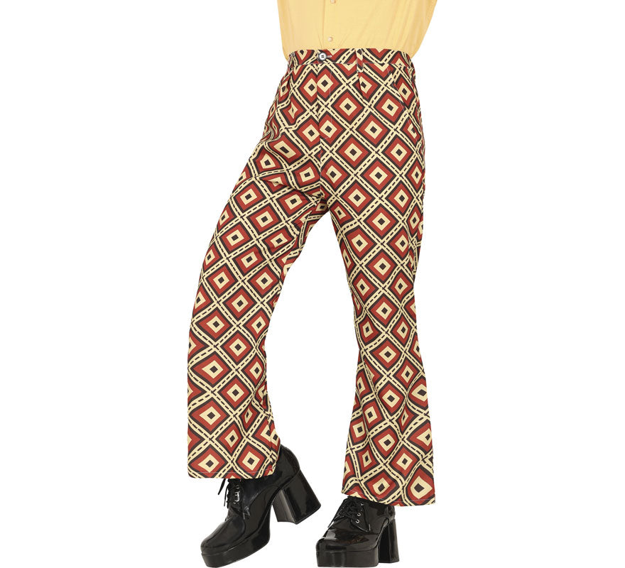 Translation missing: de.Pantalón Estampado rombos de los años 70 adulto