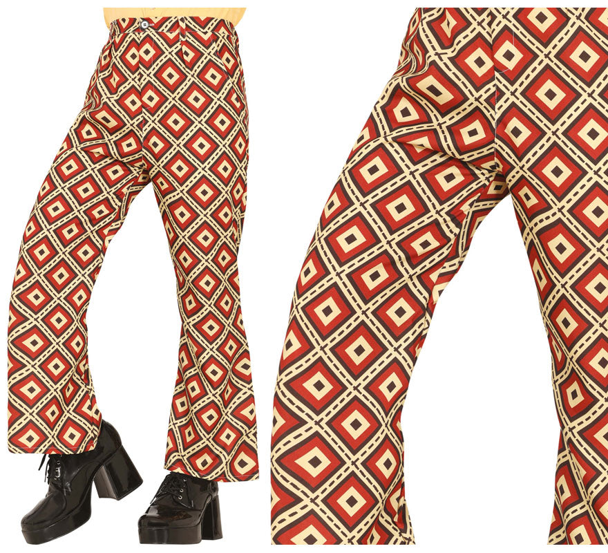 Translation missing: de.Pantalón Estampado rombos de los años 70 adulto