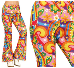 Hippie-Hose mit mehrfarbigen Blumen für Damen